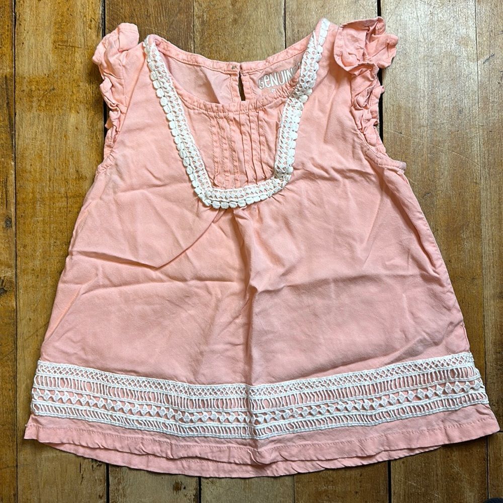 Oshkosh shirt size 5T pink Sleeveless Shirt boho lightweight cotton